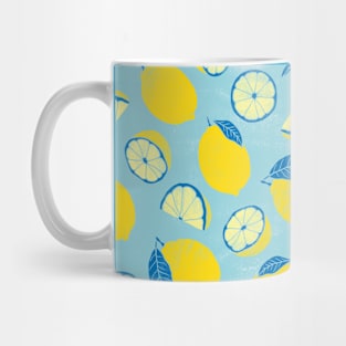 Light Blue Summer Lemons Mug